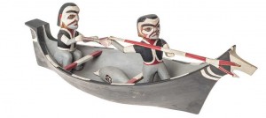 Ethnologically enlightening: Kwakwaka’wakw model sealing canoe (early 20th century) (From the Ethnology Collection – Royal BC Museum #14097 a, b)